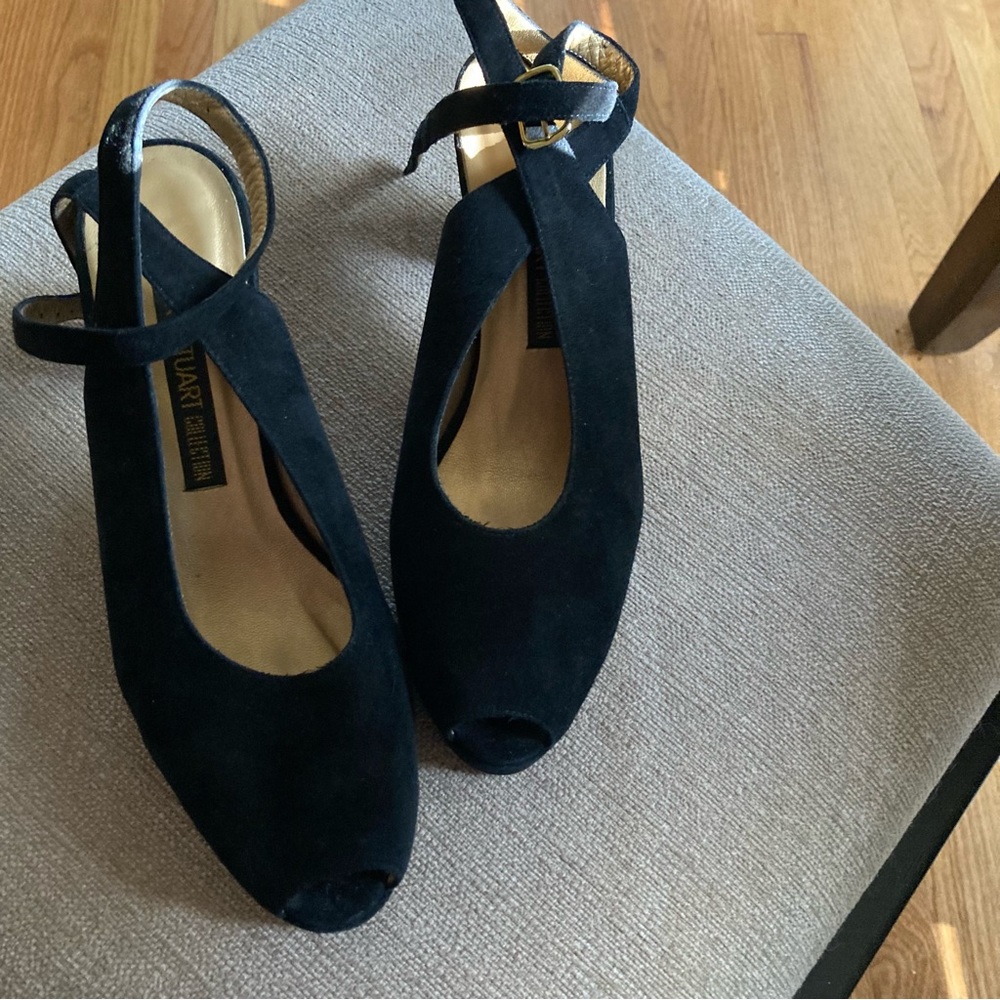 Larry Stuart Collection Vintage Black Suede Heels